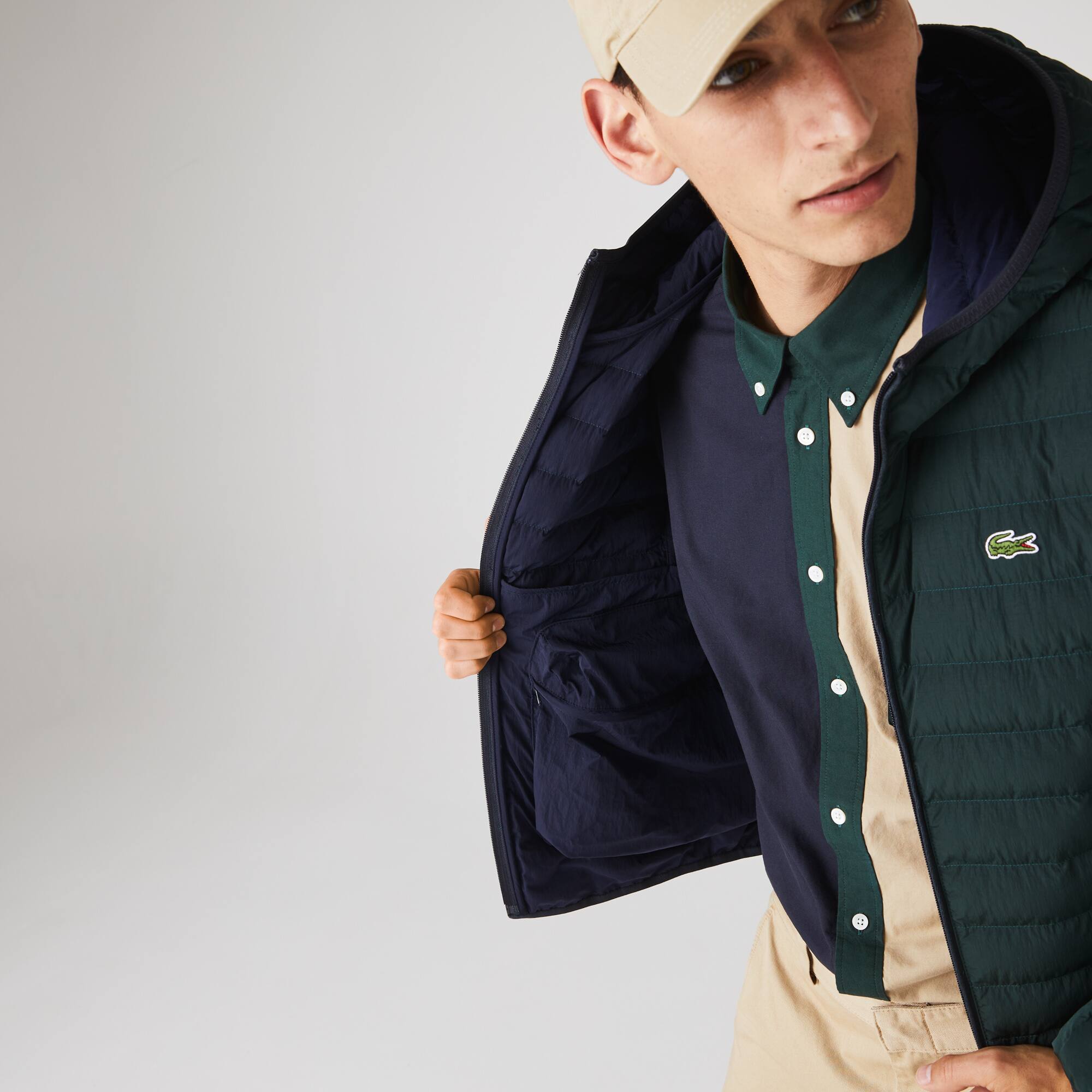 lacoste packable down jacket