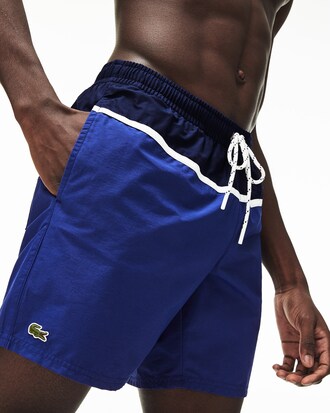 Men's Colourblock Cotton Blend Swimming Trunks