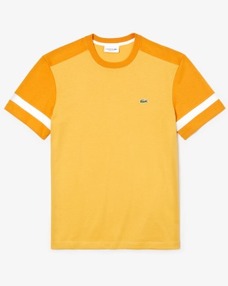 Men's Crew Neck Colourblock Sleeved Cotton T-shirt