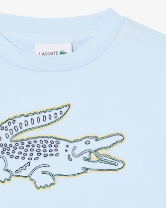Crocodile Embroidery Cotton T-shirt