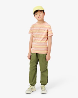 Contrast Stripe Cotton T-shirt
