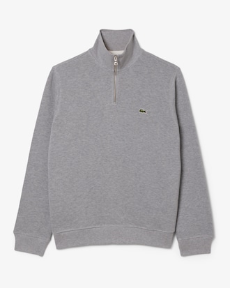 Zip-Up High Neck Interlock Sweatshirt