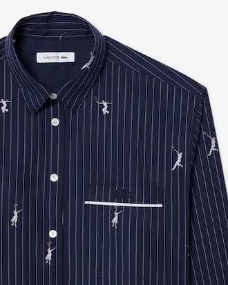 Oversized Shirt with Jacquard Motifs