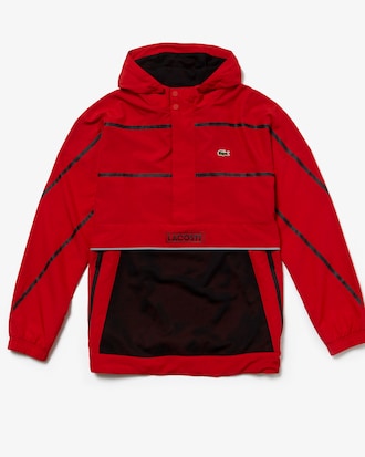 Men's Lacoste SPORT Kangaroo Pocket Pullover Water-Resistant Windbreaker