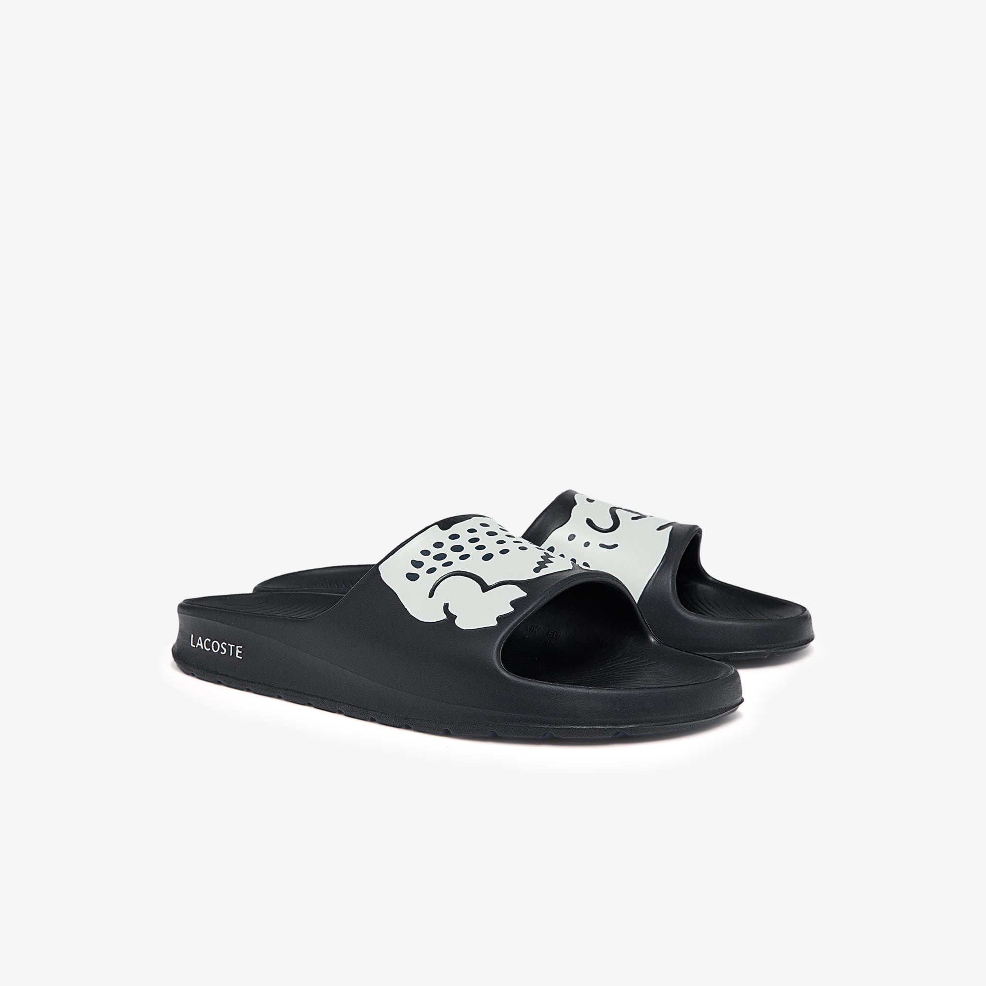 black lacoste slides