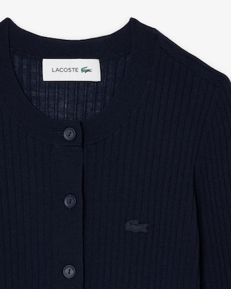 Rib Knit Merino Wool Cardigan