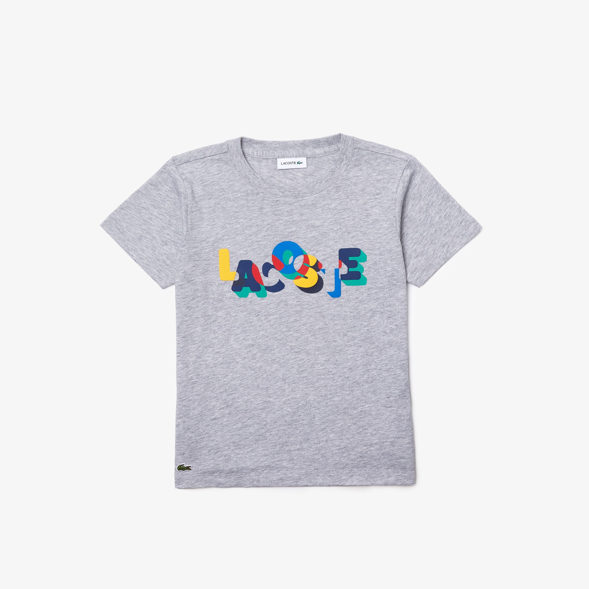 Boys’ Crew Neck Lacoste Print Cotton Tshirt LACOSTE