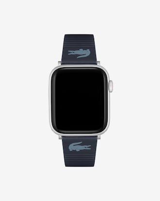 Unisex Lacoste Blue Leather Apple Watch Strap