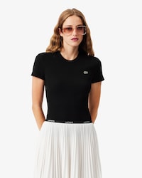 Slim Fit Ribbed Cotton T-shirt