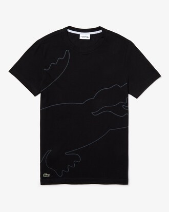 Men's Lacoste SPORT Crew Neck Oversized Croc Print Tech Jersey T-shirt