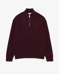 Wool High Zip Neck Sweater