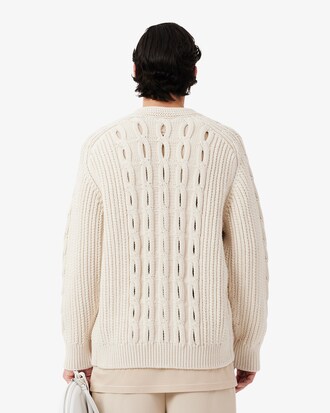 Runway Lacy Cable Knit Cardigan