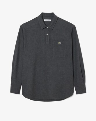 Oversized Polo Style Flannel Shirt