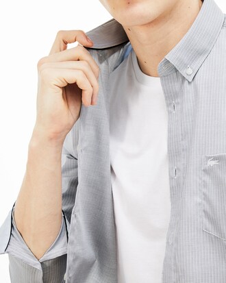 Men's Regular Fit Chest Pocket Texturised Cotton Poplin Shirt