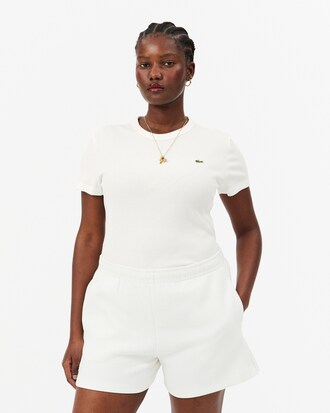 Slim Fit Ribbed Cotton T-shirt