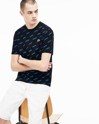 Men's Lacoste LIVE Crew Neck Print Cotton T-shirt