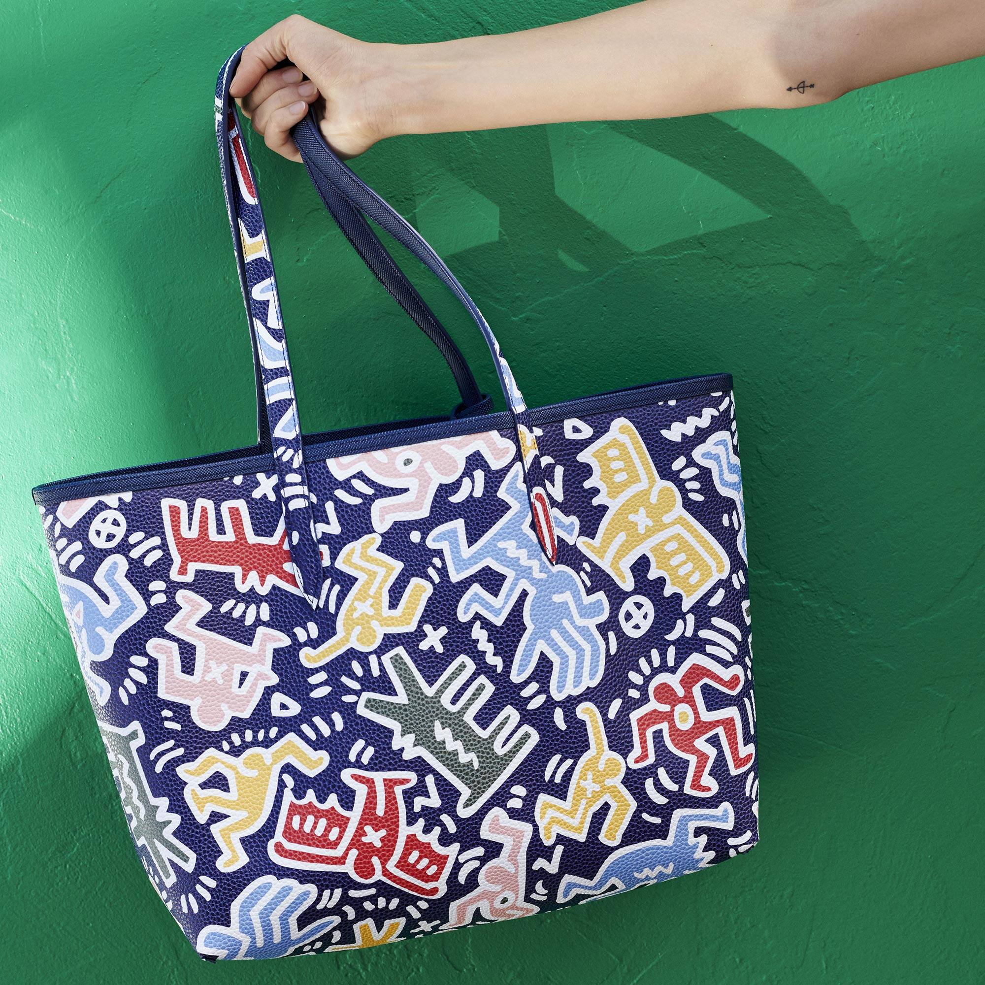 Women's Keith Haring Print Anna Reversible Tote Bag LACOSTE