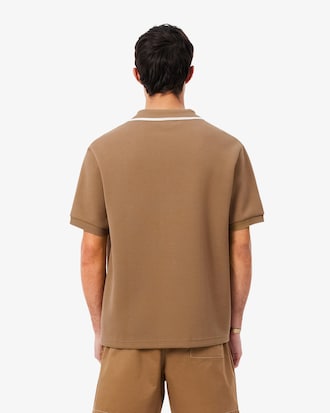 Loose Fit Embroidered Badge Piqu&eacute; Polo Shirt