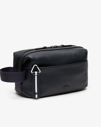 Men's Altitude Grained Leather Zip Toiletry Bag