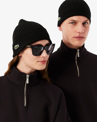 Rib Knit Brushed Wool Beanie