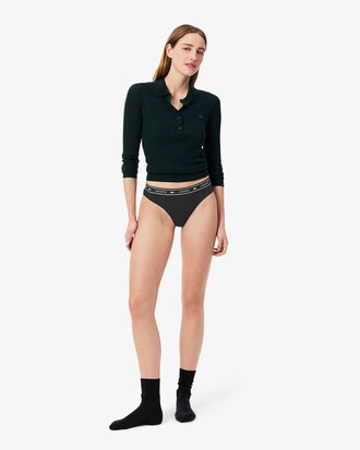 Logo Waist Stretch Cotton String Briefs
