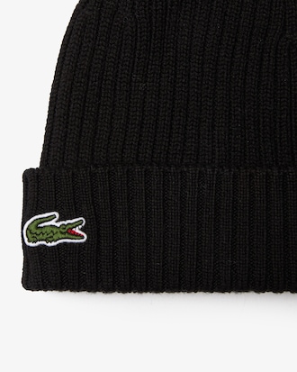 Rib Knit Brushed Wool Beanie