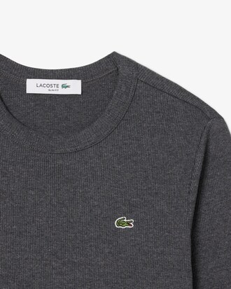 Slim Fit Ribbed Cotton T-shirt