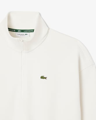 High Neck Zipped Piqué Sweatshirt
