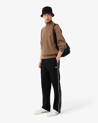 Zip-Up High Neck Interlock Sweatshirt