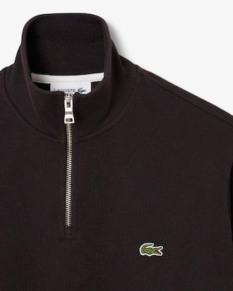 Zip-Up High Neck Interlock Sweatshirt