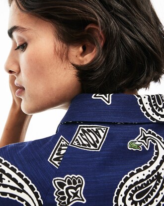 Women's Lacoste LIVE Paisley Print Canvas Shirt Dress
