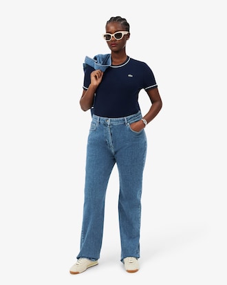 Straight Cut High Waist Denim Jeans