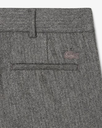Straight Fit Chevron Wool Pants