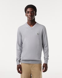 Monochrome Cotton V-neck Sweater