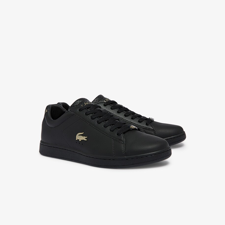 Men S Carnaby Evo Leather Platinum Detailing Trainers Lacoste