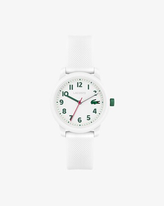 Kids&rsquo; Lacoste.12.12 White Silicone Strap Watch