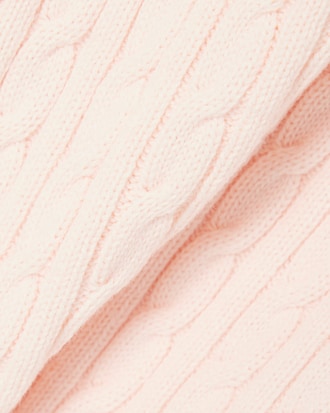 Stripe Accent Cable Knit Sweater