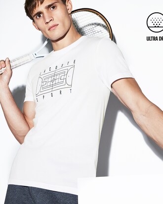 Men's Lacoste SPORT Crew Neck Print Tech Jersey Tennis T-shirt