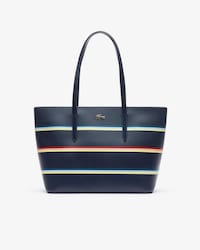 Women's Chantaco Colour Striped Piqu&eacute; Leather Zip Tote Bag