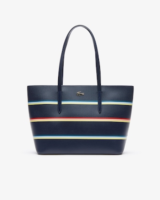 Women's Chantaco Colour Striped Piqu&eacute; Leather Zip Tote Bag