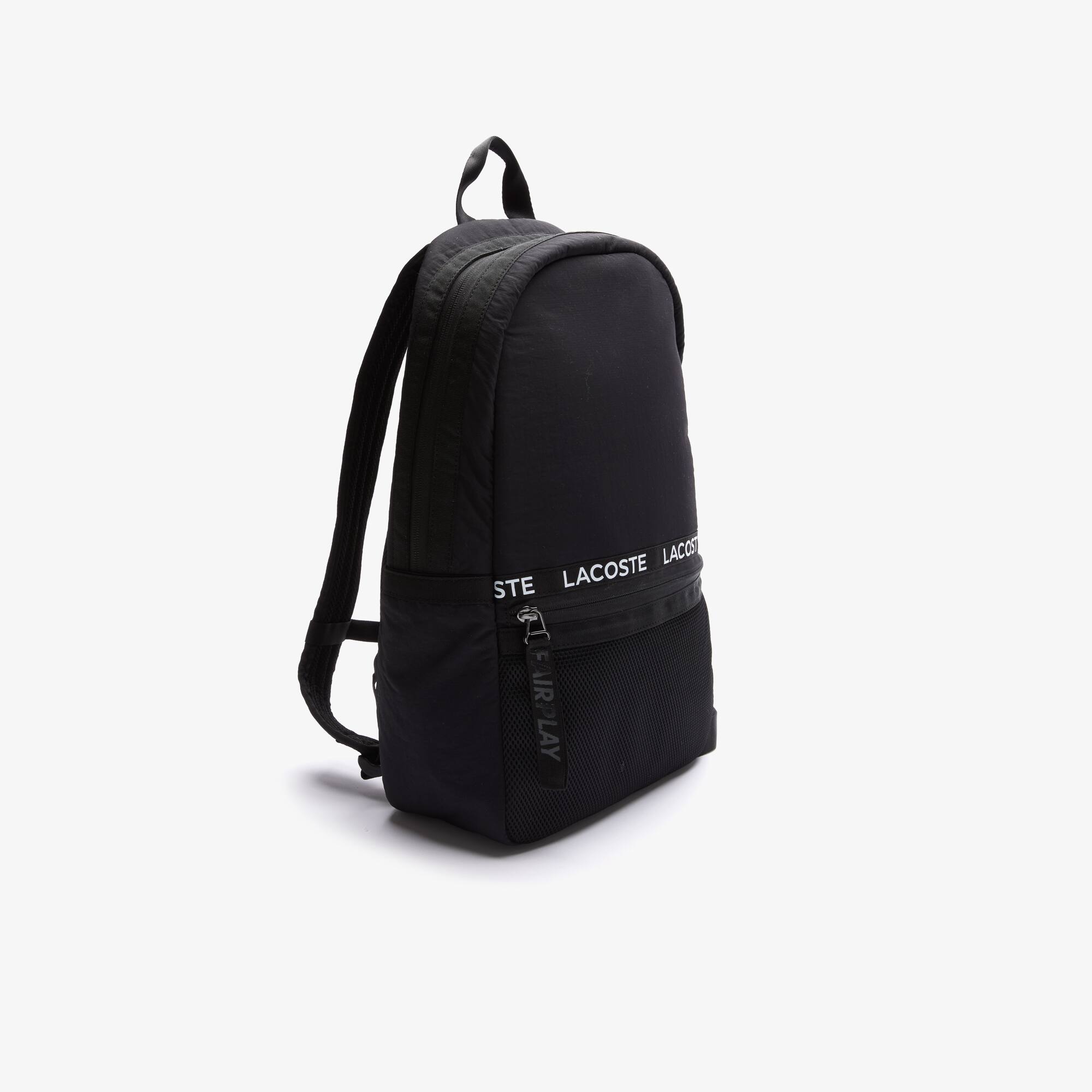 black backpack straps