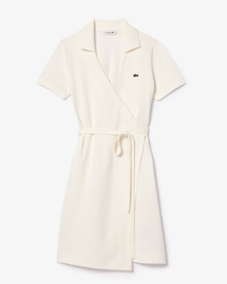 Stretch Mini Piqué Wrap Dress