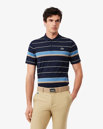 Regular Fit Ultra Dry Striped Golf Polo Shirt