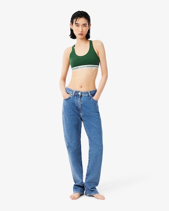 Contrast Band Stretch Cotton Bralette