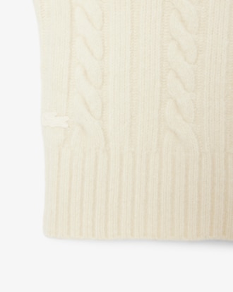 Patchwork Effect High Neck Wool Sweater