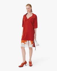 Runway Silk Piqu&eacute; Polo Collar Dress