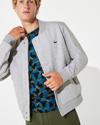 Men's Lacoste SPORT Quilted Effect Cotton Blend Fleece Teddy Jacket