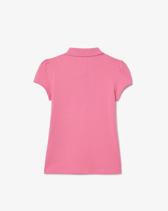 Scalloped Collar Mini Piqué Polo Shirt