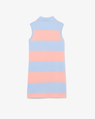 Sleeveless Striped Petit Piqu&eacute; Polo Dress