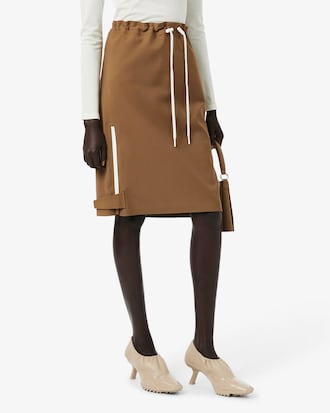 Runway Wool Blend Cargo Skirt